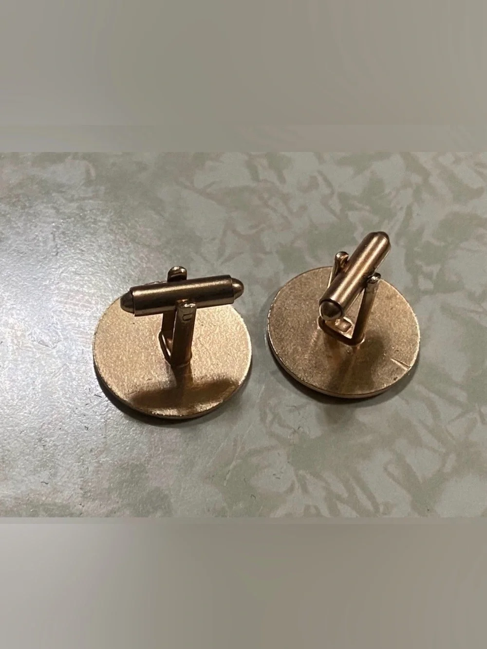 Vintage Enamel V & T Rail Road Train Gold Tone Cuff Links #9020 💎